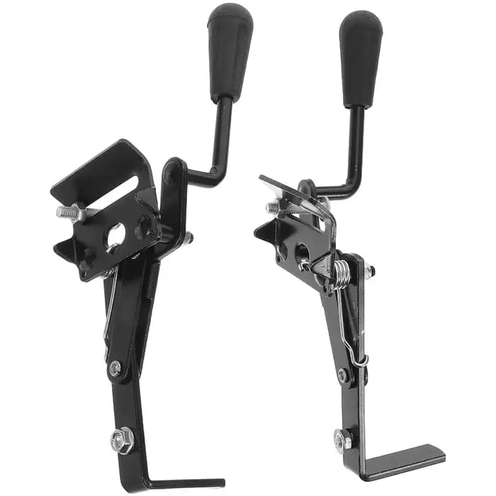 1 paire de freins de fauteuil roulant, frein à main noir épaissi, poignée allongée, levier de frein 