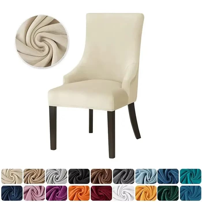 Juste de chaise à oreilles en velours pour salle à manger, housses de chaise à dossier haut, fauteui