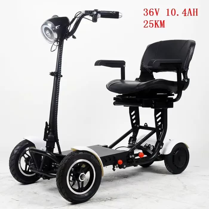 Scooter de mobilité de voyage pliable à 4 roues pour personnes âgées handicapées 500w 36v tout Terra