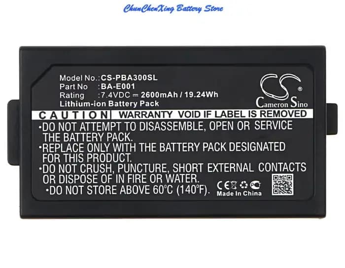 Batterie 2600mAh/3300mAh BA-E001 pour Brother PT-E300, PT-E500, PT-E550W, PT-H300, PT-H500LI,PT-P750