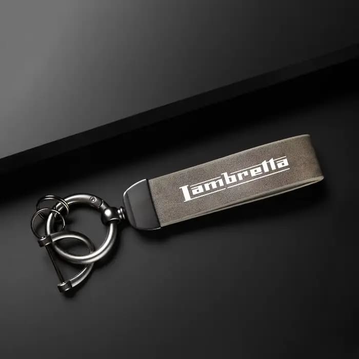 Porte-clés en cuir et fibre de carbone pour moto Lambretta G350 Special X300 V200 V-Special Barona, 