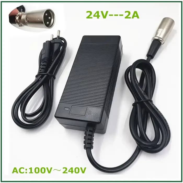 Chargeur de chariot de Golf pour fauteuil roulant 24V 2A, connecteur XLR, chargeur silencieux, rasoi