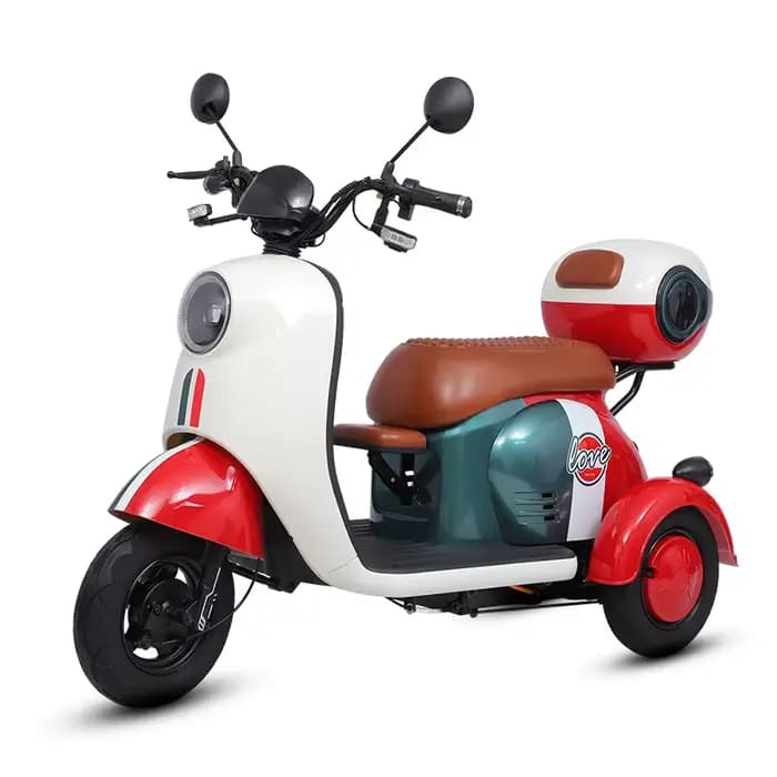 Scooter de mobilité Parents enfant 60V 1000W pour voyage femmes Tricycle électrique avec 3 sièges ro