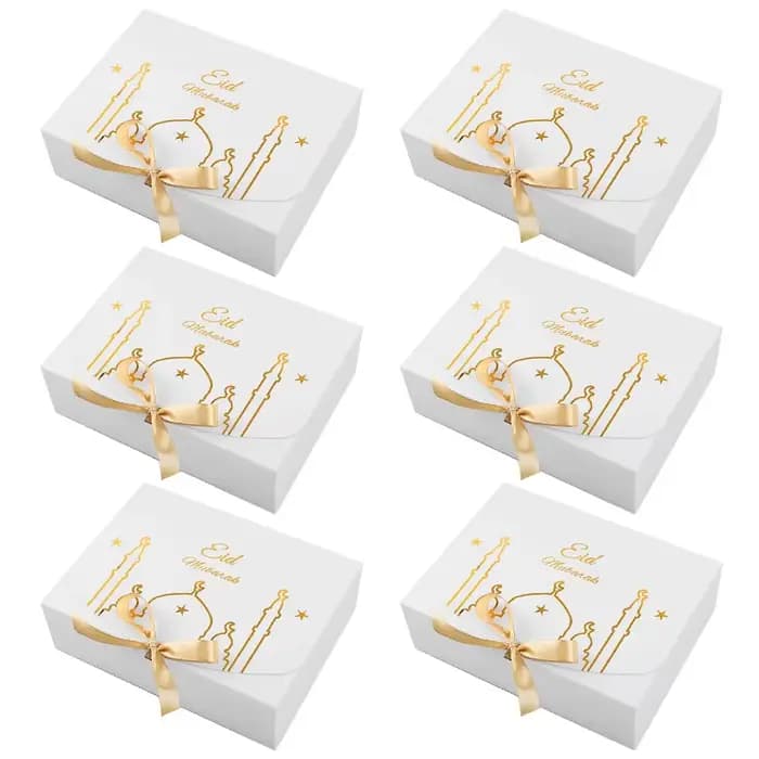Coffret cadeau Eid Mubarak 2026, boîtes d'emballage pour biscuits, bonbons, collations, sacs, fourni