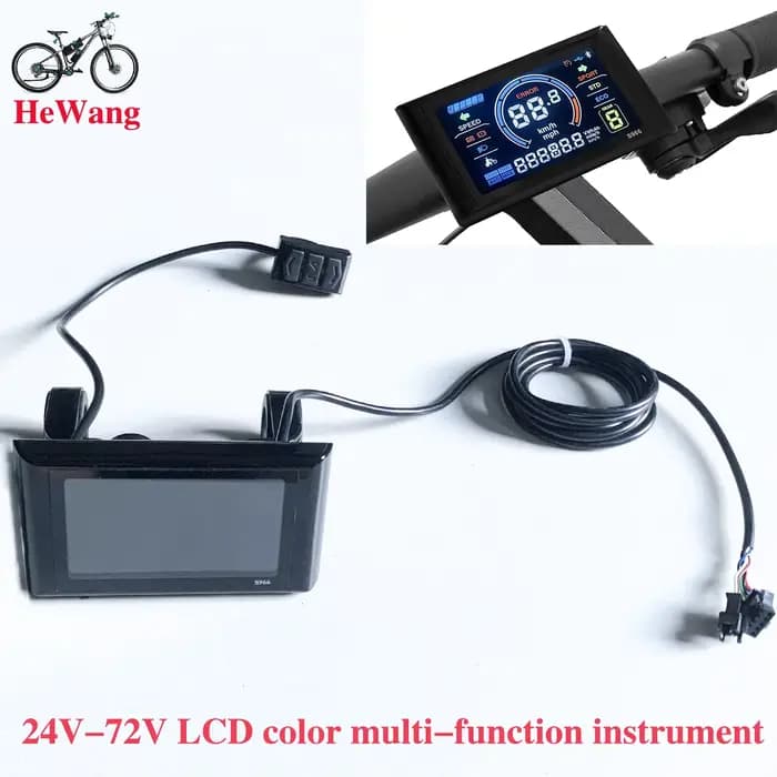 Instrument d'affichage couleur pour Scooter électrique 24V 36V 48V-72V S966 (5 broches + 2 broches),