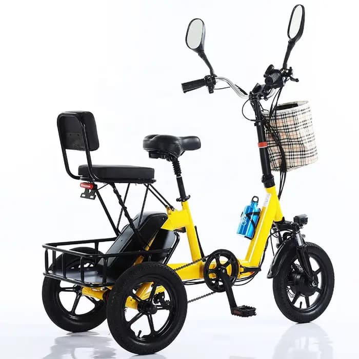 2025 Tricycle électrique pliant Scooter passager Tricycle adulte vente prêt à expédier batterie au L