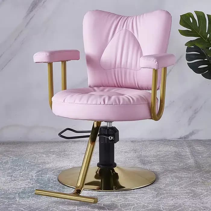 Chaise de salon plaquée or rose - Chaise de barbier en acier inoxydable