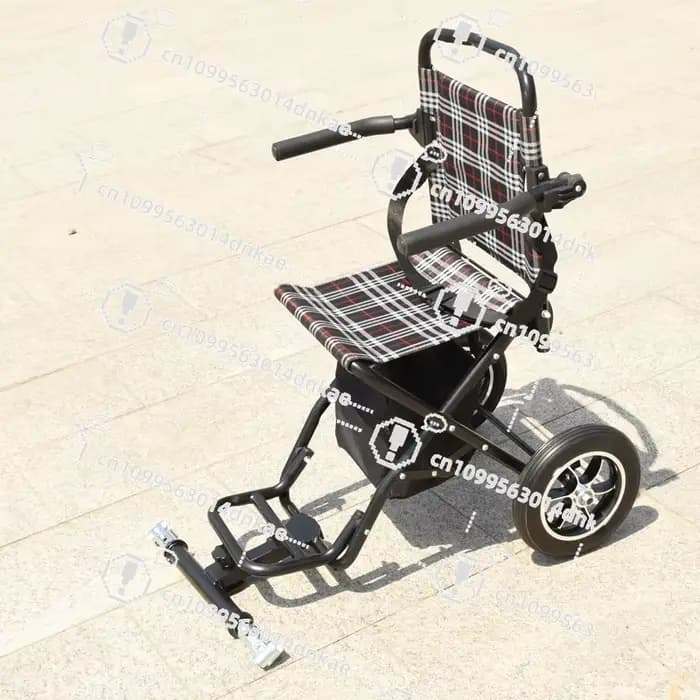 Remorque arrière pour fauteuil roulant électrique, chariot de transport double pour fauteuil roulant