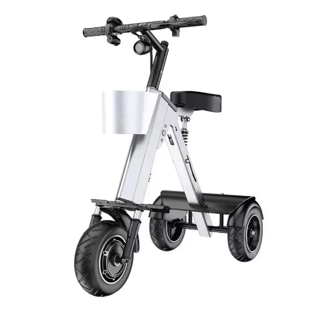 Mini Scooter électrique pliant avec siège pour adultes et femmes, batterie amovible, Tricycle électr