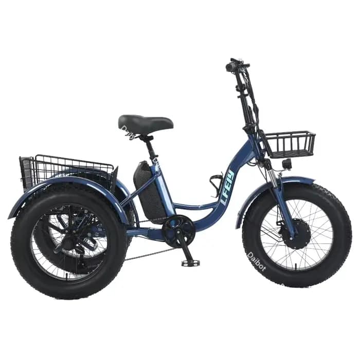 Tricycle électrique pour adultes, 3 roues, 500W, 48V, gros pneus, vélo Cargo électrique pour dames, 