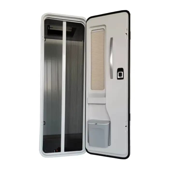 Porte de caravane européenne de qualité supérieure, cadre en aluminium blanc, double point de verrou