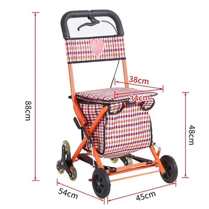 Déambulateur pliable pour seniors, chariot de courses léger à 4 roues avec siège, déambulateur robus