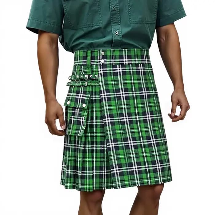 Kilt écossais vintage pour homme, jupe plissée gothique, streetwear, jupe à carreaux, bas de tenue t