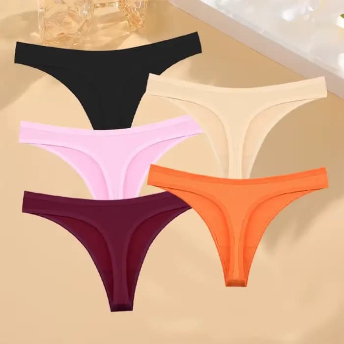 5 pièces/ensemble coton sous-vêtement confort pour femmes Sexy taille basse respirant tongs filles s