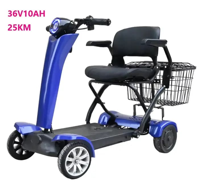 [Personnalisé] Scooter électrique pliable à double moteur 250W avec 4 roues pour personnes handicapé