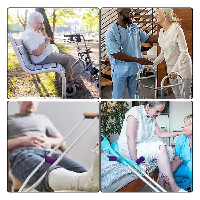 Ensemble de housses de poignée de marcheur, poignées rembourrées souples, violettes pour fauteuils r