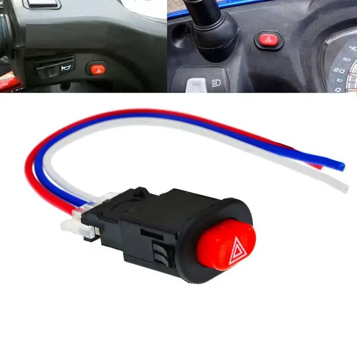 Moto Double Flash interrupteur feu de détresse bouton de commutation Flash avertissement Scooter éle