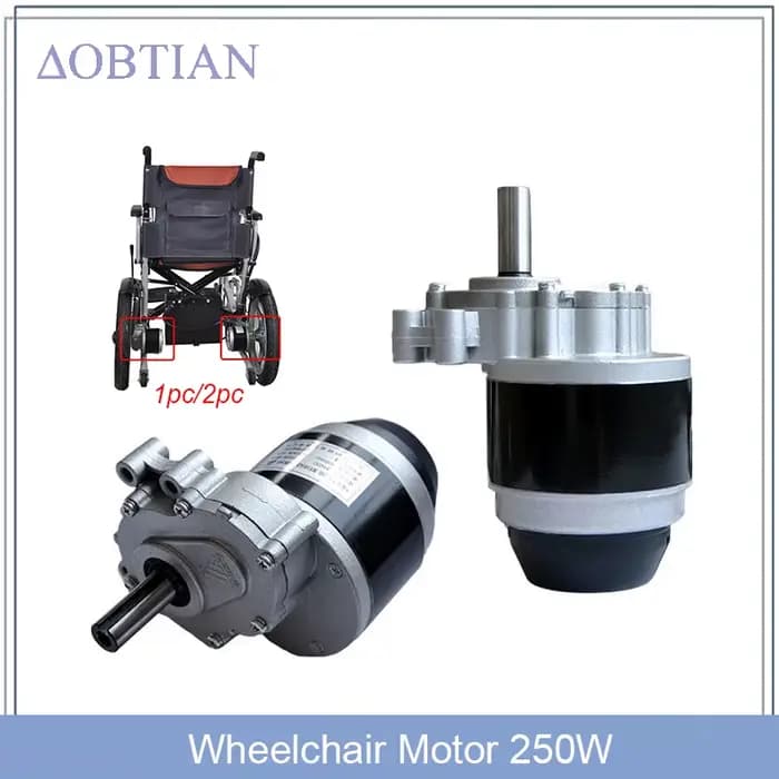 Moteur de fauteuil roulant 250W 24V 75 tr/min/120 tr/min moteur de brosse à courant continu basse vi