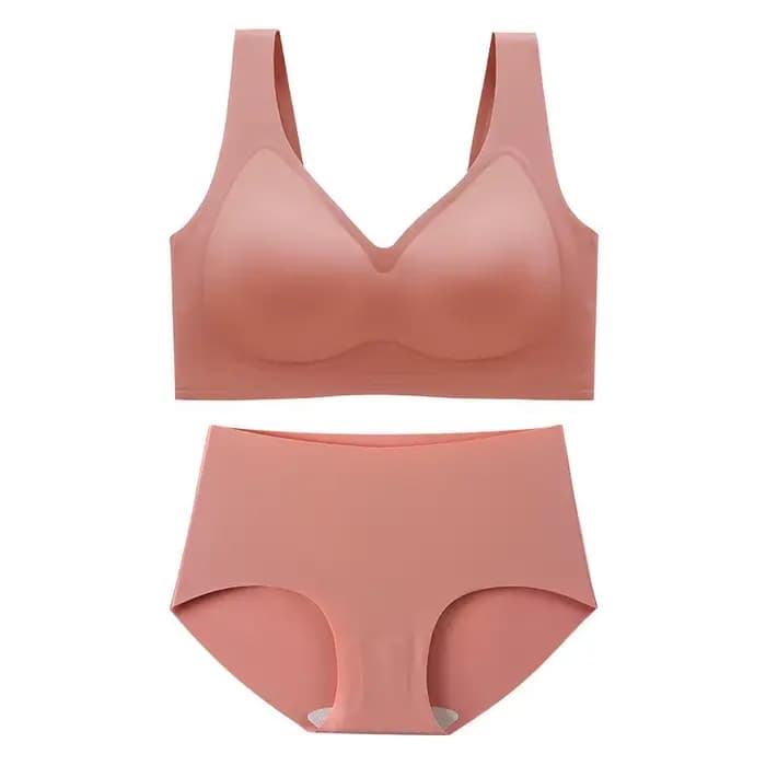 Femmes confort quotidien grande taille ensembles de soutien-gorge culottes filles dodues sans coutur