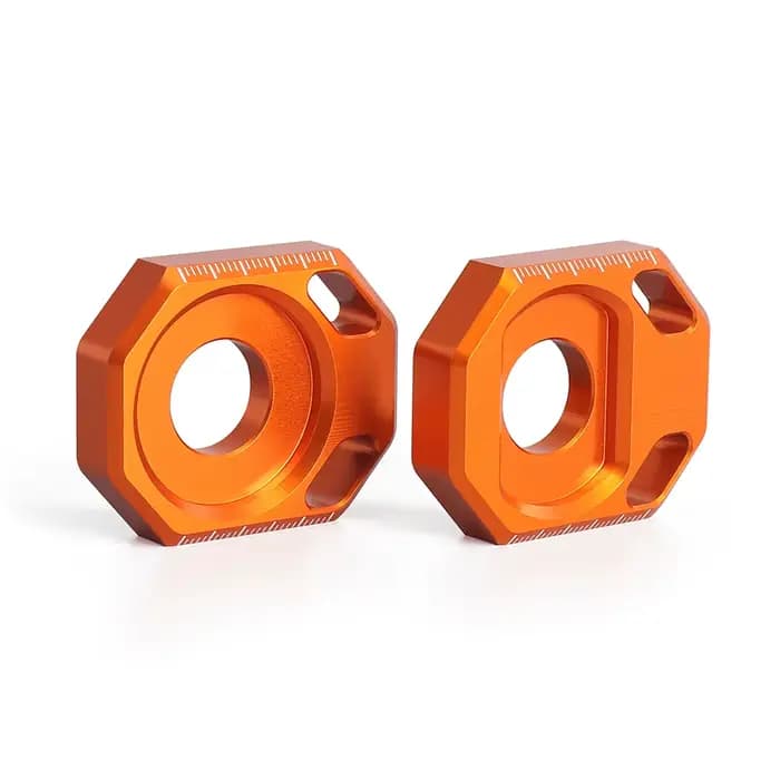 Bloc d'essieu arrière de moto Orange avec Logo, ajusteur de chaîne, curseur de régulateur, tendeur p