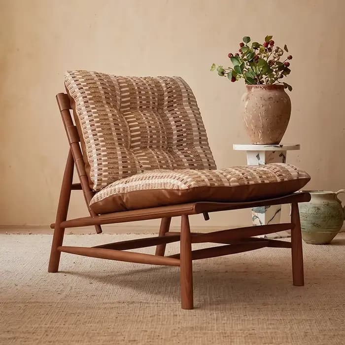 Chaises de salon de luxe, chaise longue ergonomique italienne en bois, confortable, style Bauhaus, p
