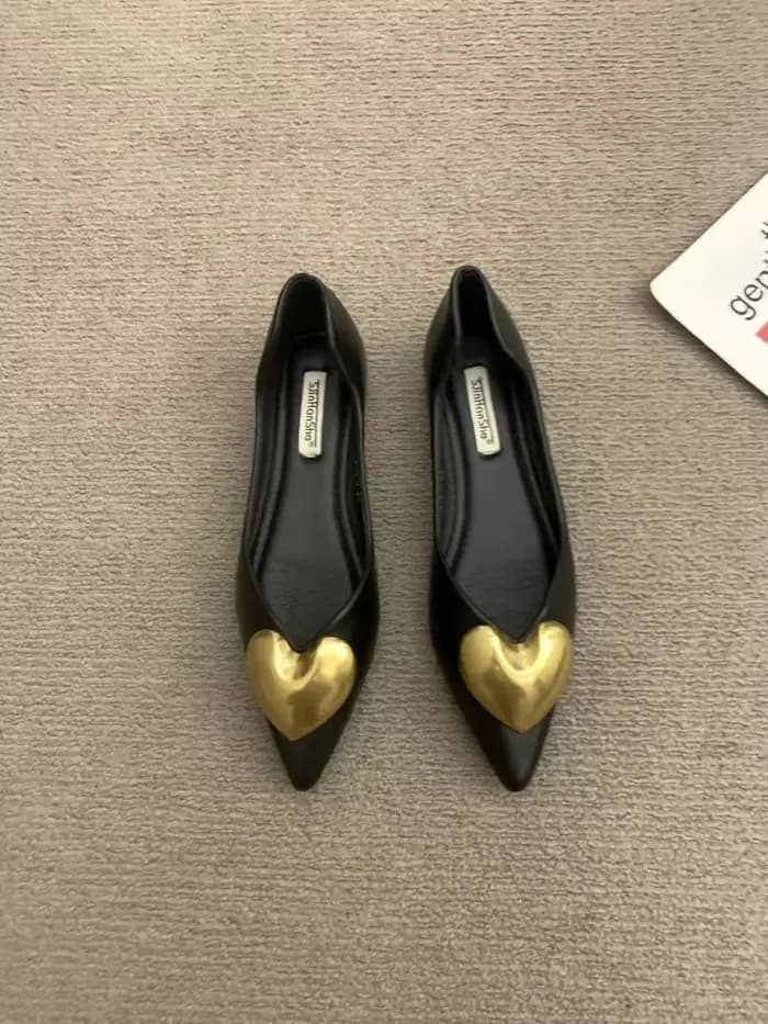 Chaussures simples noires élégantes à fond plat pour femmes, nouveau printemps automne/hiver, Style 