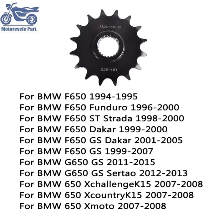 Pignon avant de moto 520, pour BMW F650 G650GS Funduro 1994-2000 Strada Dakar G650 GS 2011-2015 650 