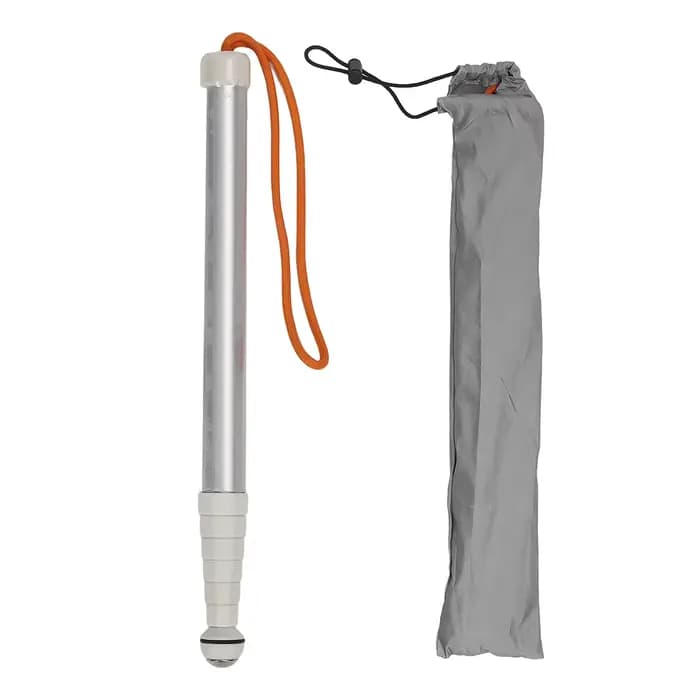Canne réfléchissante pour aveugles, 1,28 m, télescopique, avec cordon, antichoc, portable, avec sac 