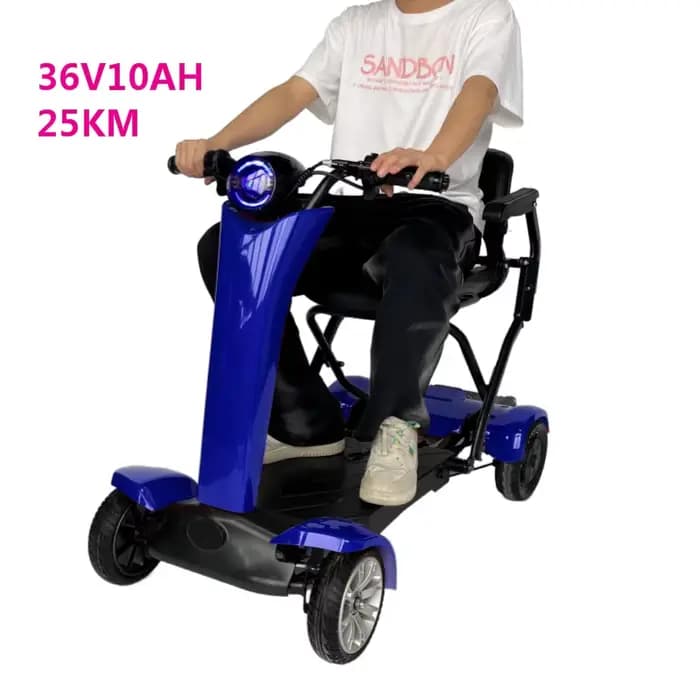 Scooter électrique pliable Senior 4 roues pour adulte avec siège batterie amovible voyage automatiqu