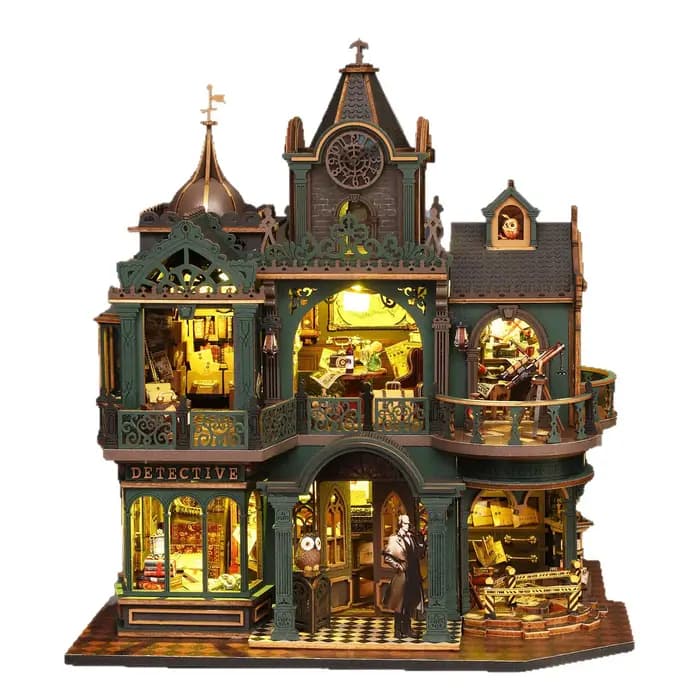 Kit de maison de poupée miniature à monter soi-même, meubles, éclairage, maison de poupée faite à la
