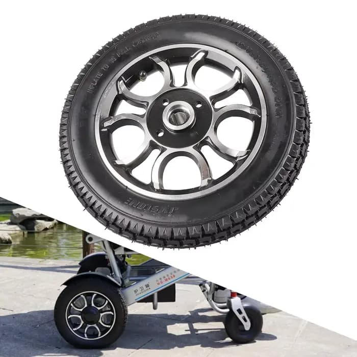 Kit de pneus pour fauteuil roulant électrique de 12 pouces, avec chambre à air et jante extérieure, 