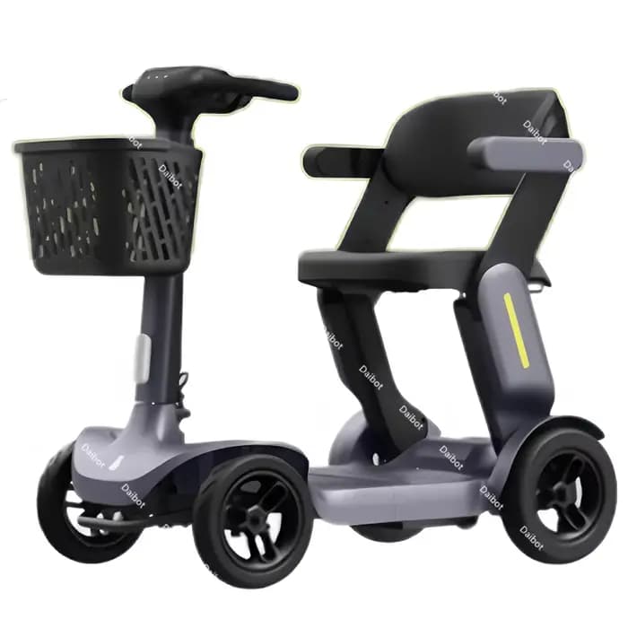 Scooter électrique intelligent pré-assemblé pliable à 4 roues pour adultes âgés handicapés avec déte