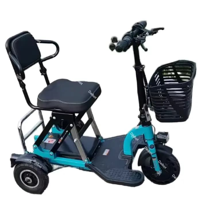 Mini Tricycle électrique de 8 pouces pour adultes pliant avec panier 300W 3 roues Scooter électrique