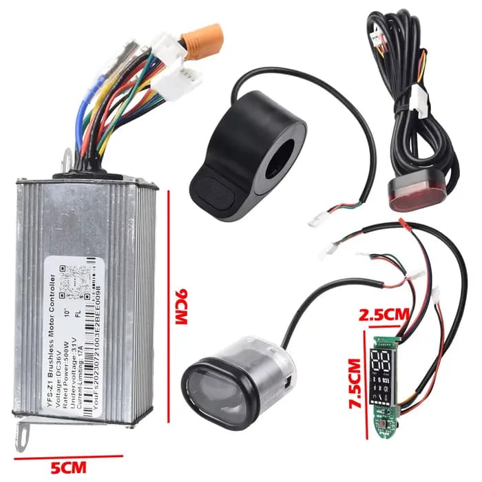 Kit complet de remplacement pour trottinette électrique 500W 36V 17A avec lumières