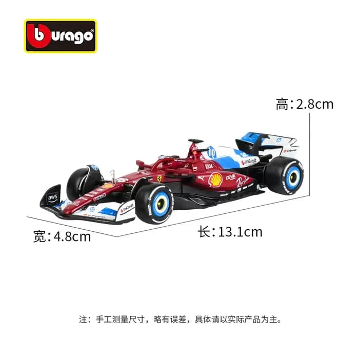 Bburago 1:43 Ferrari F1 Sf25 # 16 # Modèle de voiture de Formule 1 de Miami 44, collection de jouets, ornement, cadeau