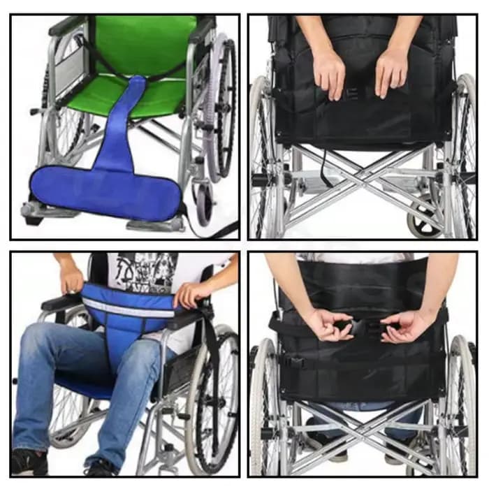 Ceinture de sécurité anti-chute pour fauteuil roulant avec coussin avant réglable