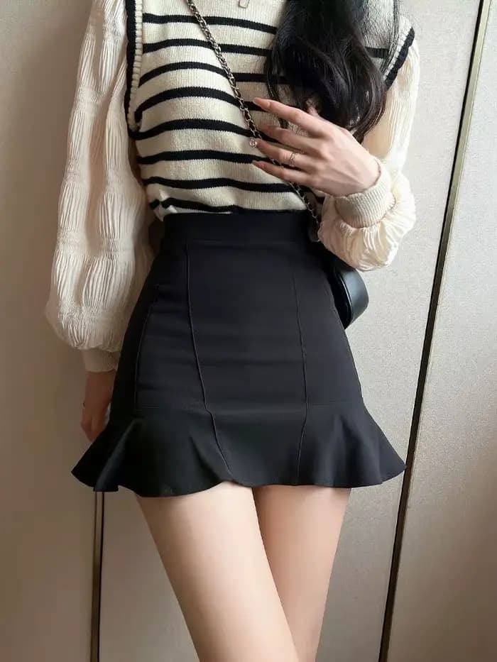 Jupe Coquette femme jupes serrées à volants enveloppement Sexy luxe élégant mode coréenne nouveau en 2025 tendance V Y2k Vintage modeste