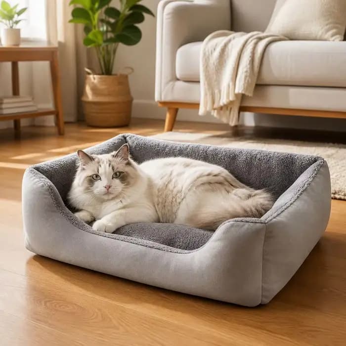 Coussin de couchage confortable pour chat, surface de sommeil douillette et chaude, texture douce, tapis de couchage pour animaux de compagnie, chats et chatons