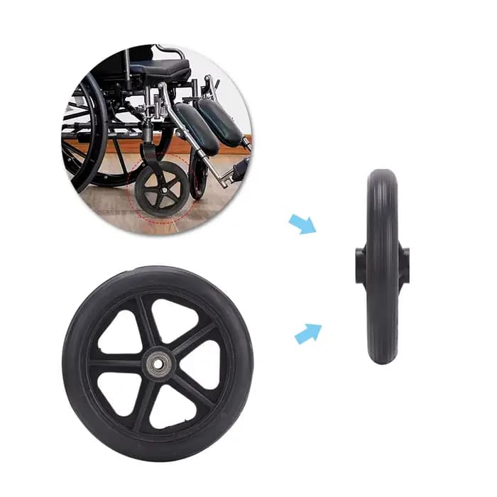1/2 pièces 6/7/8 pouces roue de remplacement pour fauteuils roulants Rollator marcheurs fauteuil roulant