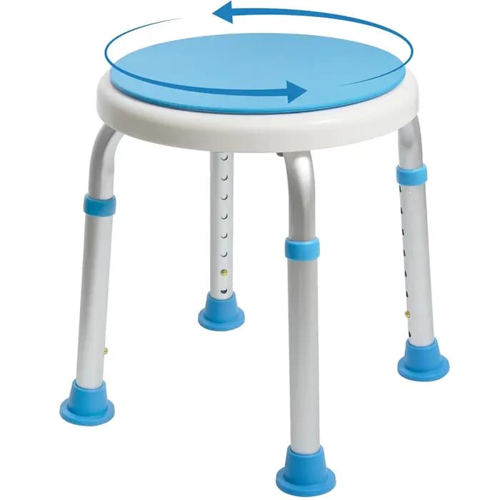360 ° Tabouret de douche rond rotatif avec siège pivotant