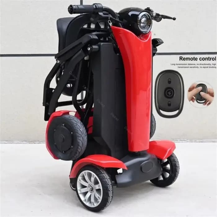 Scooter électrique pliable Senior 4 roues pour adulte avec siège batterie amovible voyage automatique pliant