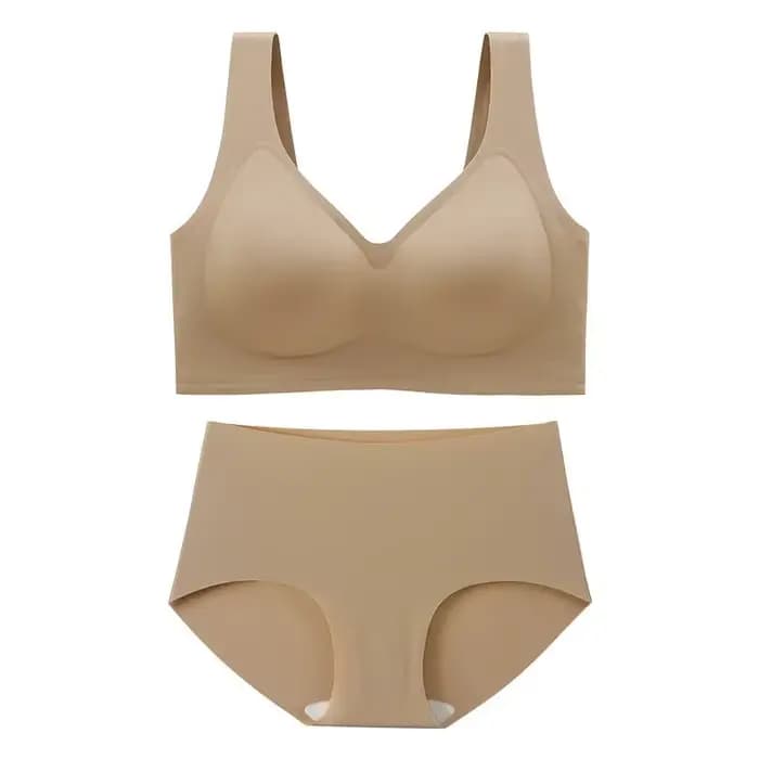 Femmes confort quotidien grande taille ensembles de soutien-gorge culottes filles dodues sans couture grande poitrine petit Anti-affaissement sans fil surdimensionné rembourré soutiens-gorge