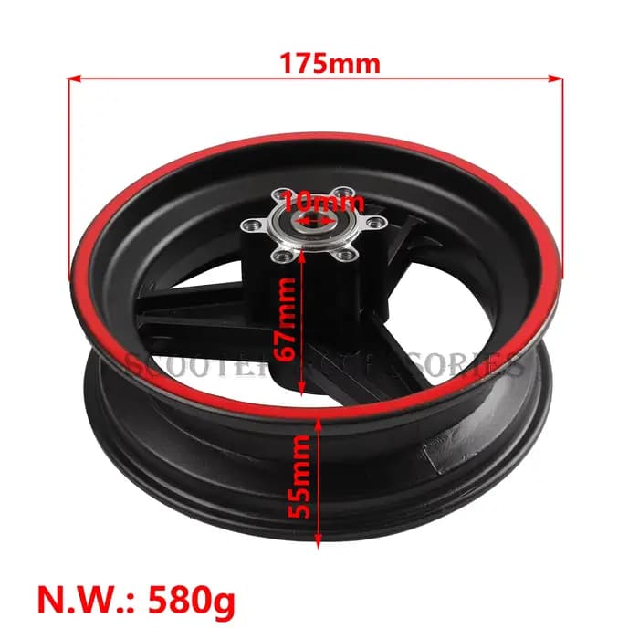 Roues de scooter électrique 10 pouces 10x2.70-6.5
