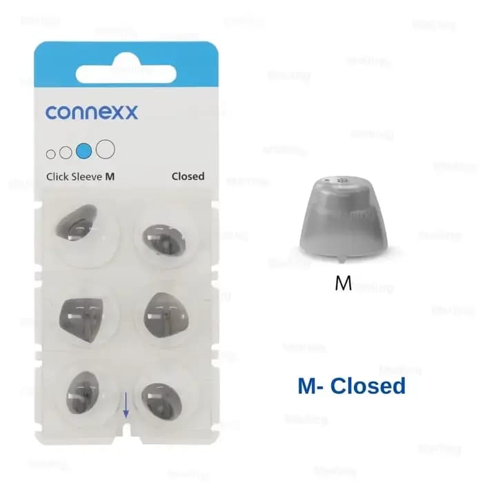 Kit d'accessoires pour appareils auditifs Signia/Rexton Vibe | Domes ouvertes + manchons Connexx Click + embouts