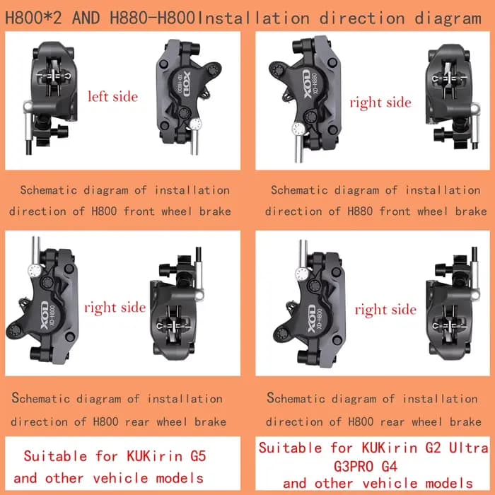 Freins à disque hydrauliques XOD XD-H800 / XD-H880 pour scooters électriques et vélos