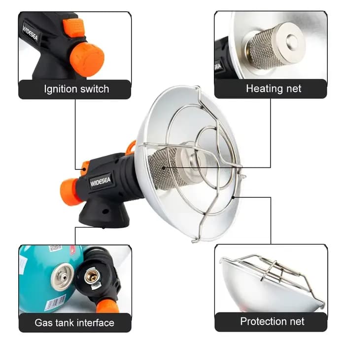 Widesea Camping chauffage Portable en acier inoxydable cheminée pour hiver poêle extérieur randonnée brûleur à gaz