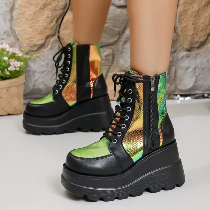 Nouvelles femmes plate-forme bottes en plein air confortable concepteur bottines mode fermeture éclair anti-dérapant chaussures pour femmes Zapatos De Mujer