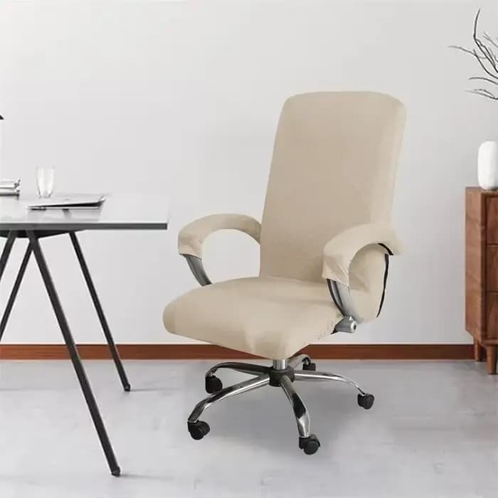 Juste de chaise de bureau en jacquard à carreaux avec accoudoir, housse de siège d'ordinateur rotative élastique, housses de chaise de jeu commandées