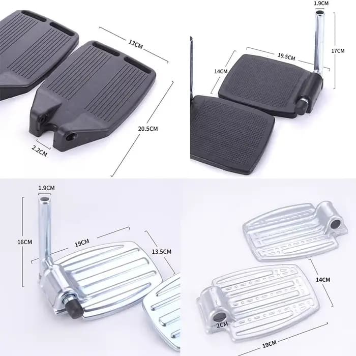 1 paire de repose-pieds antidérapant pour fauteuil roulant