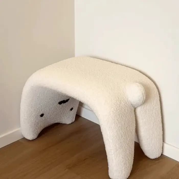 Tabouret de dressing sans accoudoirs peu encombrant, petit tabouret en peluche pour changer de chaussures, tabouret domestique multifonctionnel pour coiffeuse et chambre à coucher
